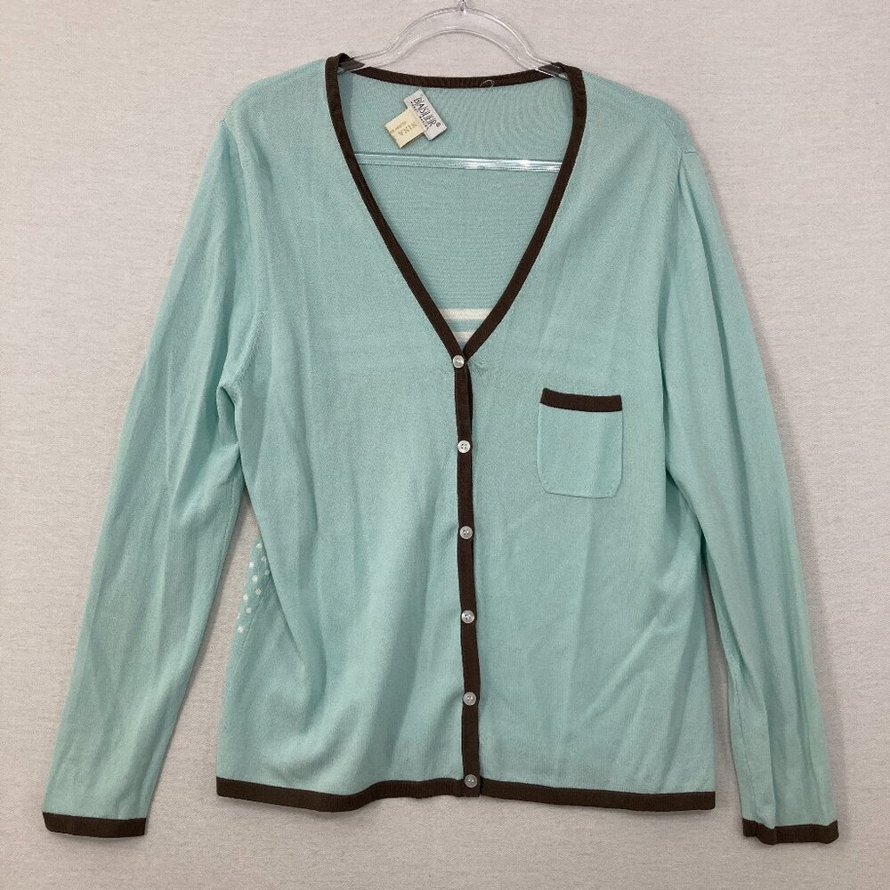 Basler size EU 40 Baby Blue Button Stretch Knit Lightweight‎ Cardigan Preppy